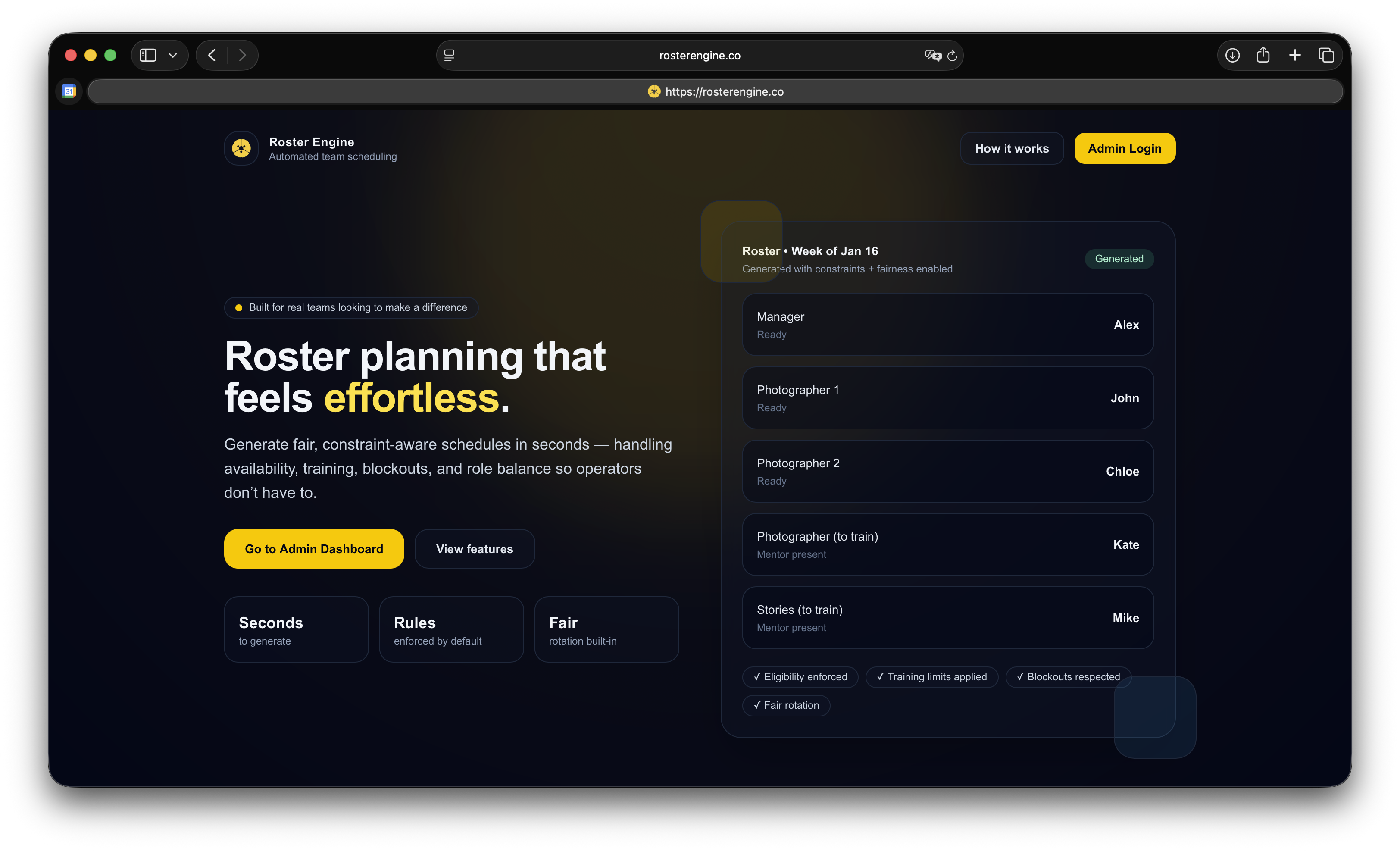RosterEngine — automated church rostering